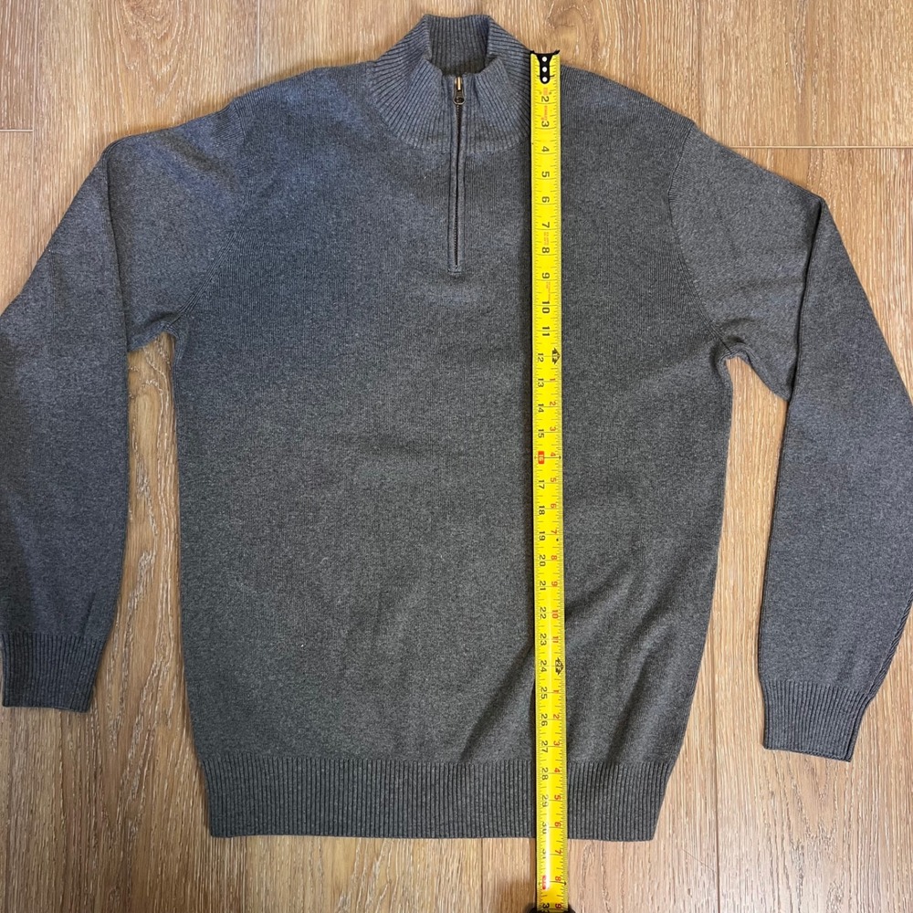 Dockers Mens XL T Xl G 100% Cotton Gray 1/4 Zip Pullover Sweater - Picture 2 of 7